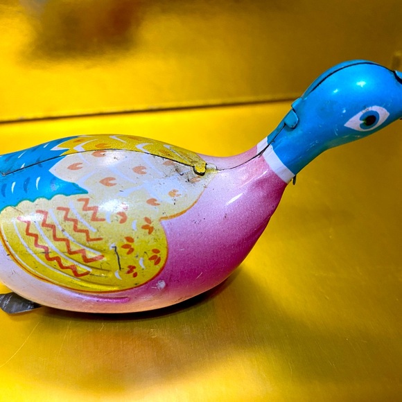 VINTAGE 80’s TIN TOYS WIND UP FROG & SWIMMING DUCK 4” - Picture 11 of 13